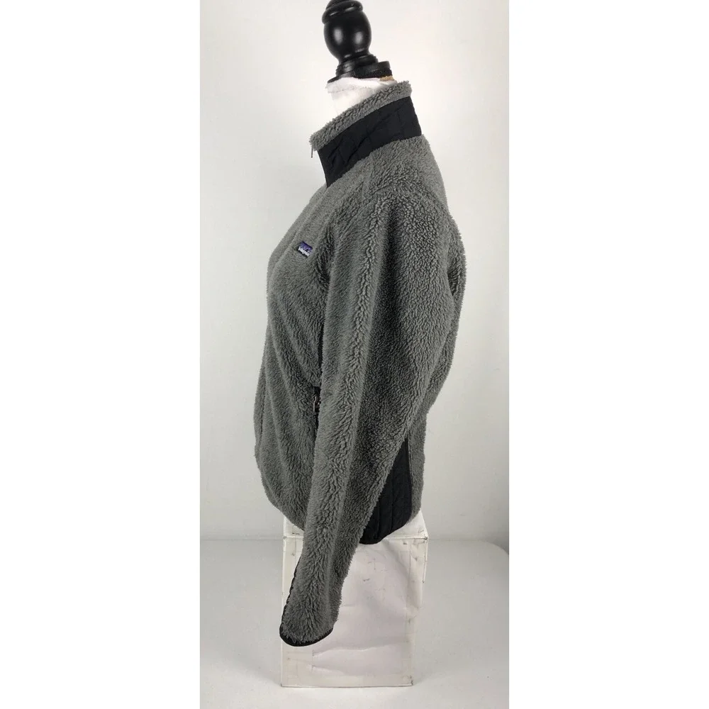 Patagonia Synchilla Womens Medium Fleece Jacket Retro Gray Black Full Zip 23070